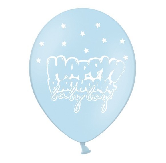 50 palloncini Happy Birthday Baby Boy