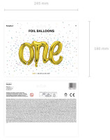 Anteprima: Palloncino my One foil scritta 66cm oro