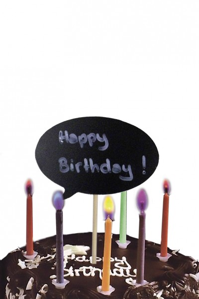 Tekstballonnen cake decoratie set inclusief kaarsen 2