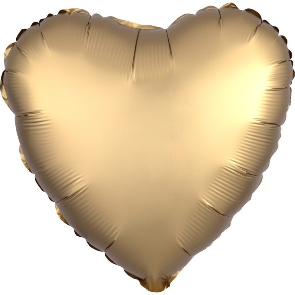 Herz Folienballon Luxe Gold Satin-Optik