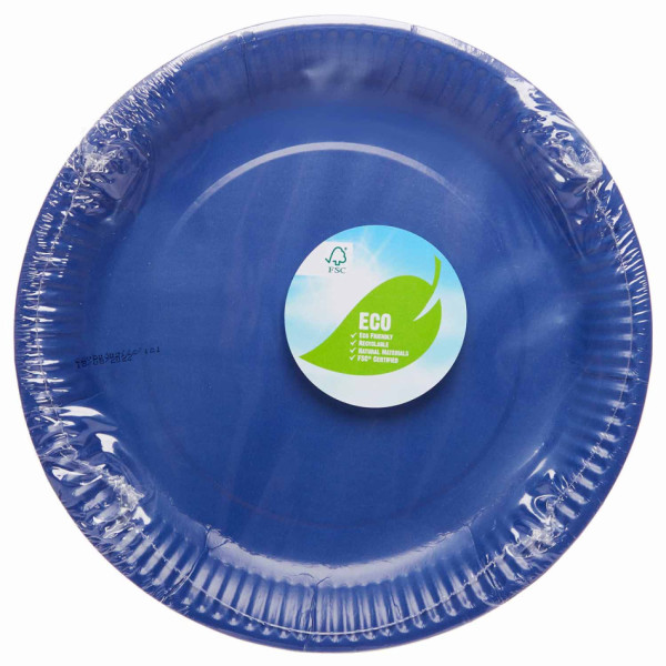 8 assiettes en carton Blueberry Eco 23cm