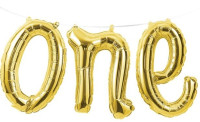 Babies First Birthday foil balloon one gold 30cm