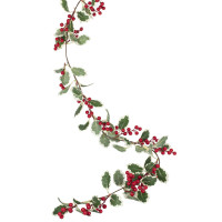 Vorschau: Weihnachtliche Kunstblumen Girlande 1,8m