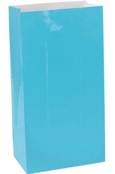 12 Azurblå papperspåsar Paloma 24cm