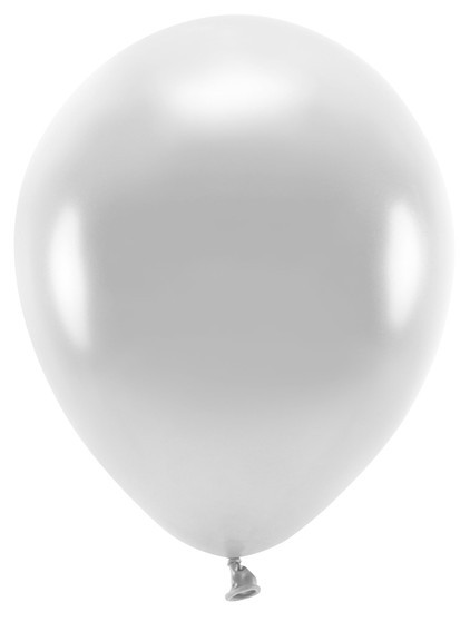 100 eco metalliske balloner sølv 30cm