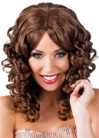 Brown disco curly wig