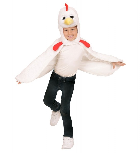 Capa de gallo blanca para niños