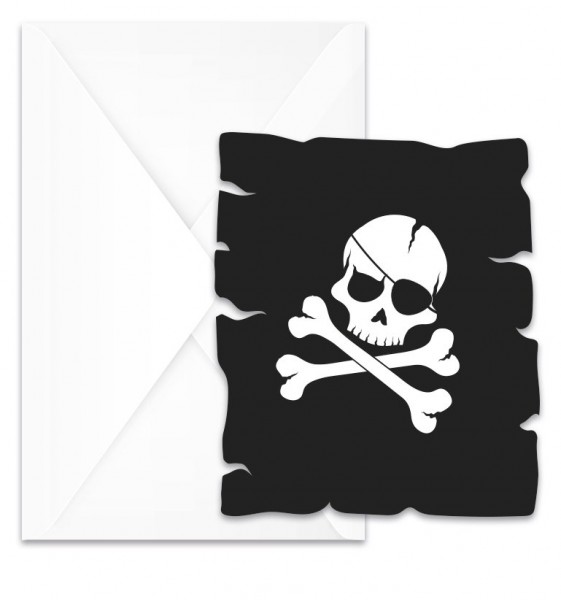 Tarjetas de invitación piratas negros
