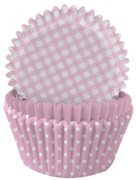 75 muffin cups pink mix 5cm