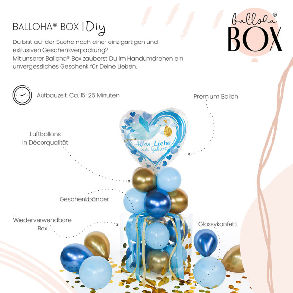 Balloha Geschenkbox DIY Alles Liebe zur Geburt Blau XL 3