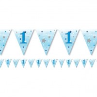 Bandieriene 1° compleanno stelline blu 3,7 m