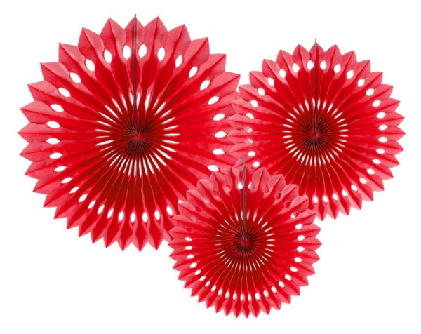 3 paper rosettes Kate red
