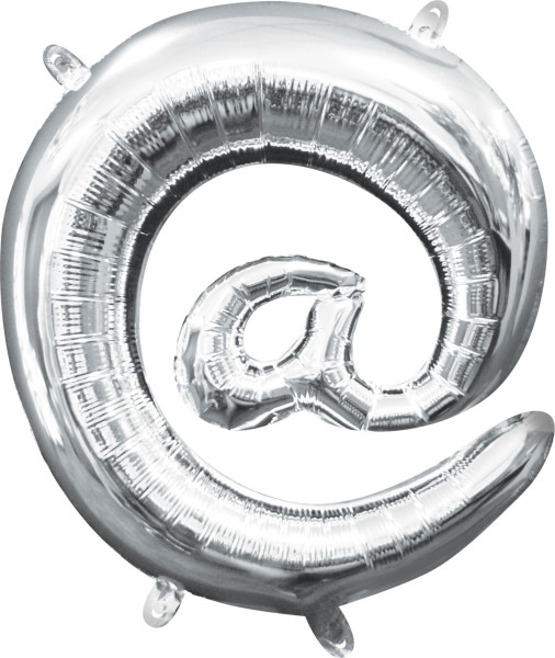 Símbolo de mini globo de aluminio @ plata 35cm