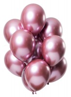 12 ballons en latex effet miroir rose