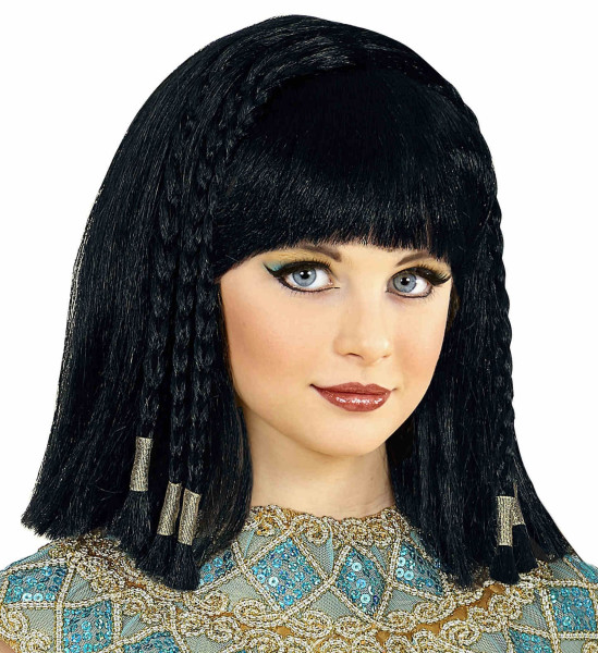 Sort dronning Cleopatra paryk
