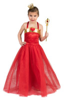 Rødt hjerte prinsesse pige kostume