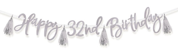 Personalized birthday garland silver 2.7m