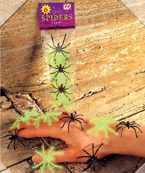 Smoking Halloween spider deco 6 pieces