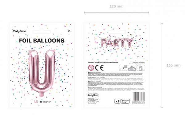 Folienballon U roségold 35cm 5