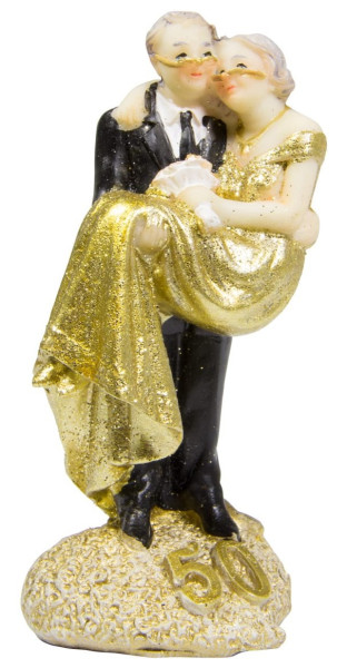 Decoratie figuur droompaar gouden bruiloft