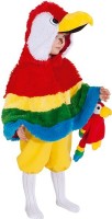 Oversigt: Farverig børne papegøje kappe