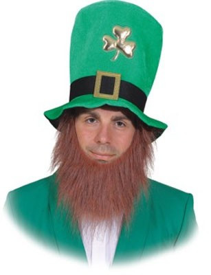 St Patricks Day hat with red beard