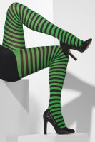 Vorschau: Gestreifte Damen Strumpfhose schwarz-grün