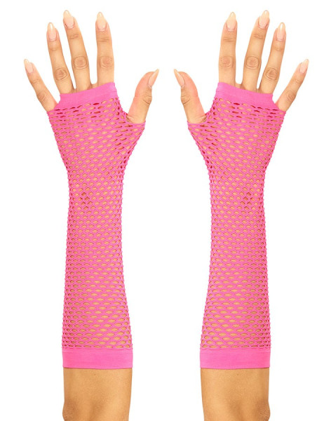 Roze neon mesh handschoenen Nena