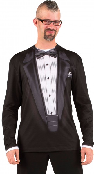 Black tuxedo shirt for men
