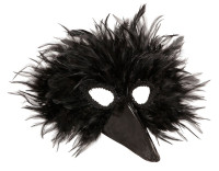 Beak Mask with Black Feathers