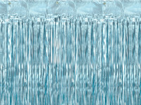 Preview: Baby Blue Metallic Tinsel Curtain 250 x 90cm