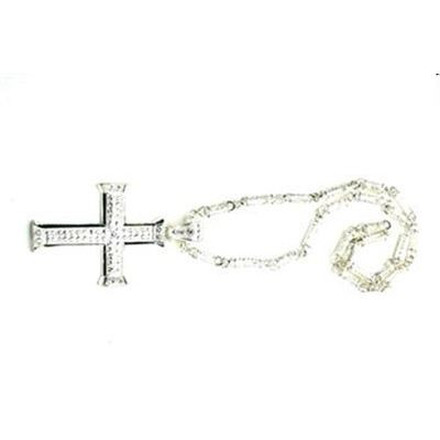 Silberne Glanz Kreuz Halskette