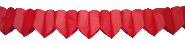 Red paper garland sea of hearts 6m