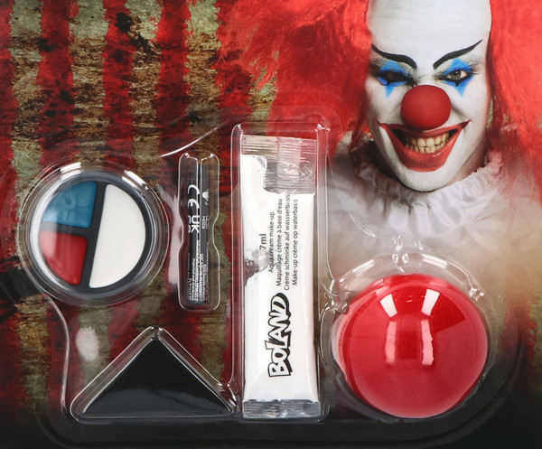 Psycho Clown make-up sæt med 5 dele