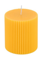 Aperçu: Bougie pilier nervurée jaune 7 x 7,5cm