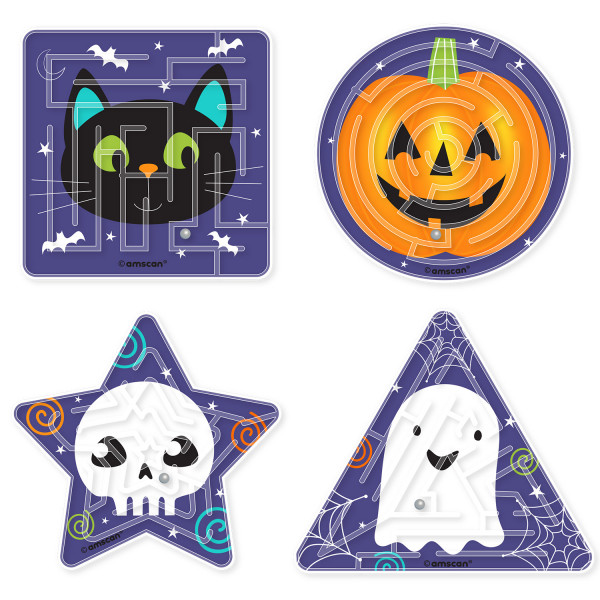 4 juegos de laberinto de amigos de Halloween