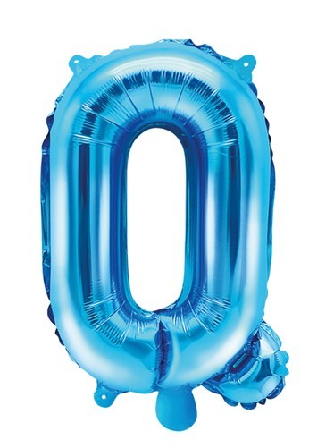 Foil balloon Q azure blue 35cm
