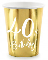 6 Glossy 40th Birthday Mugs 220ml