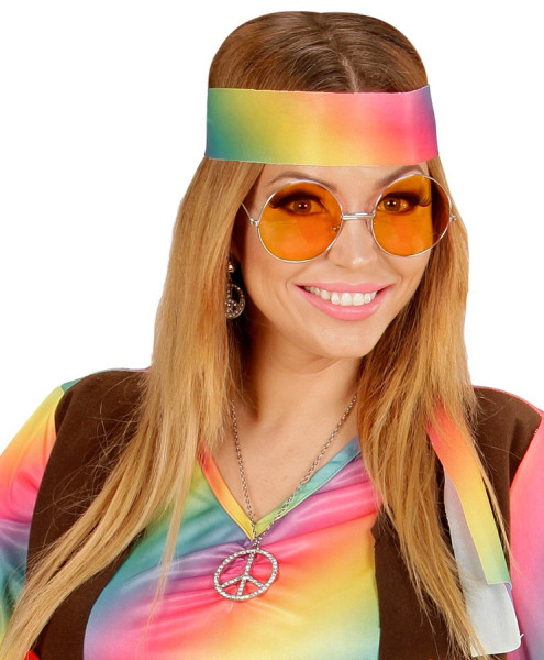 Jaren 70 hippie bril Oranje 4