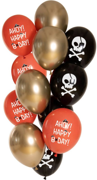 12 globos de cumpleaños Ahoy Capitán 33cm