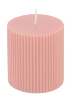 Anteprima: Candela a colonna rigata rosa antico 7 x 7,5 cm