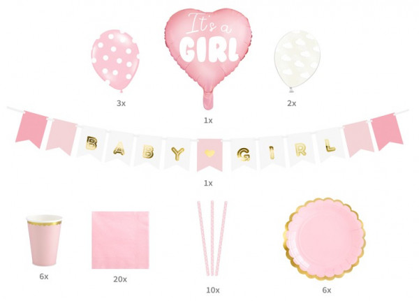 Baby Girl party pack 49 pieces