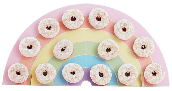 Iriserende regnbue doughnut væg 32,5 x 64,5 cm