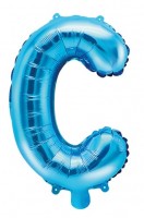 Aperçu: Ballon aluminium C bleu azur 35cm