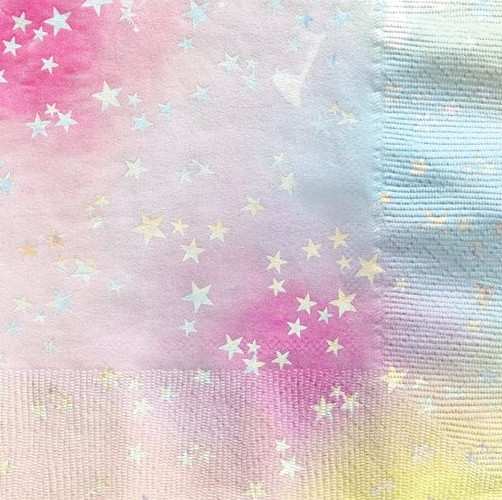 16 colorful star napkins 33cm