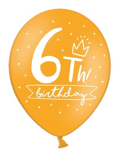 50 My 6th Birthday balloons 30cm 2