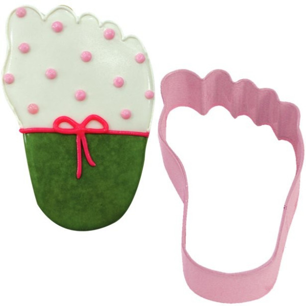 Cortador de galletas de pie de bebé rosa