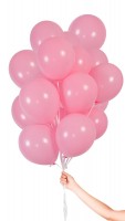 30 pink balloons with ribbon 23cm