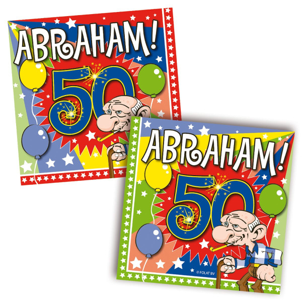 20 serviettes de table Abraham Party 25cm