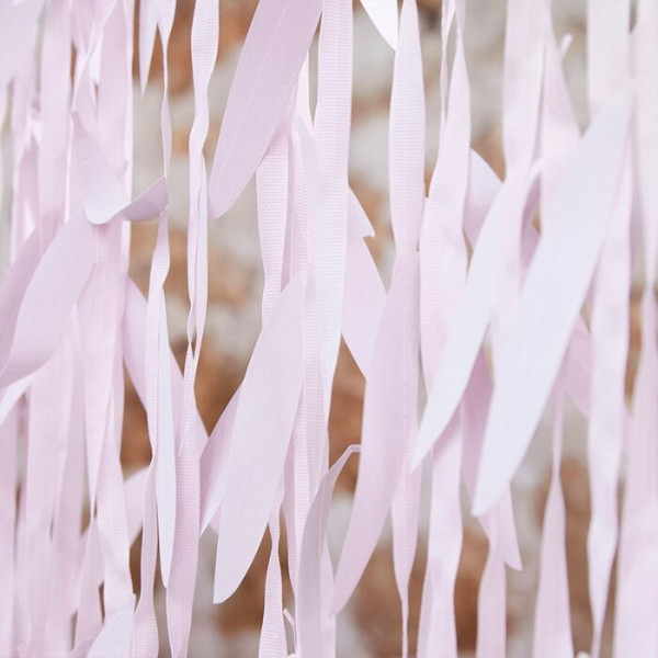 Country Wedding Pink Leaves Curtain